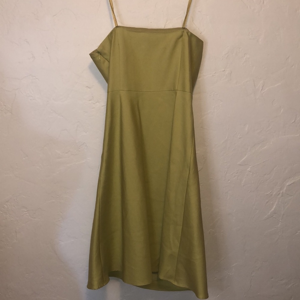 NWT ANN TAYLOR Petites yellow/green Strapless Dress 2P Formal - Picture 3 of 6